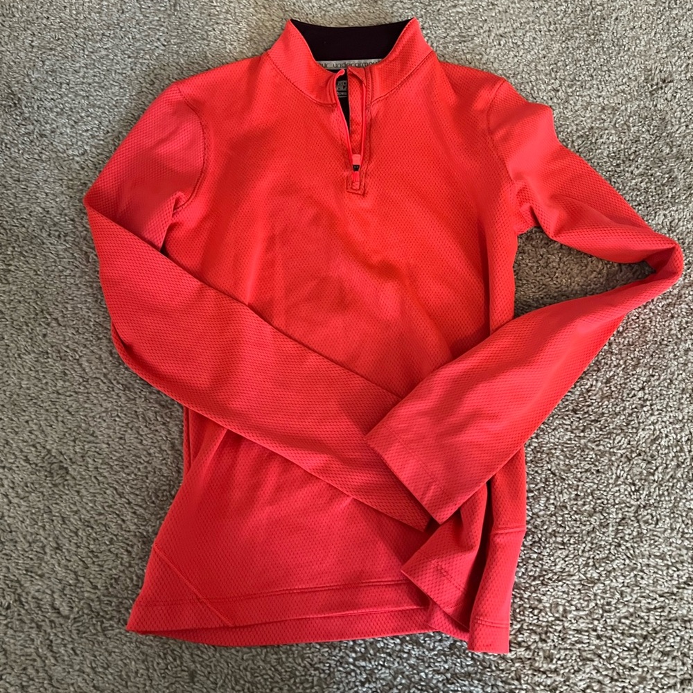 ColdGear under armour reddish pink Pullover quarter zip